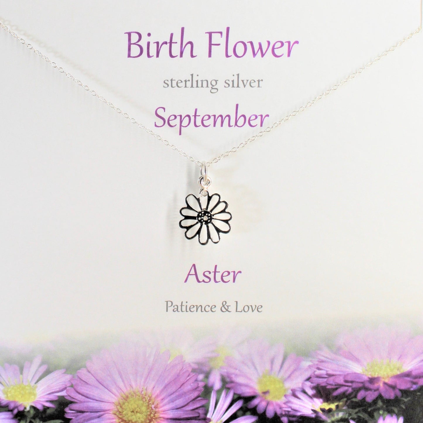 Birth Flower Pendant September - Aster