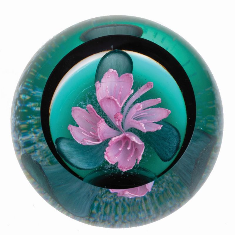 RBGE / Caithness Glass Paperweight - Rhododendron